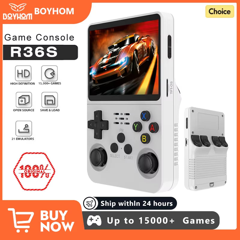 Open Source R36S Retro Handheld Video Game Console Linux System 3.5 Inch IPS Screen Portable Pocket Video Player 64GB 128G Games